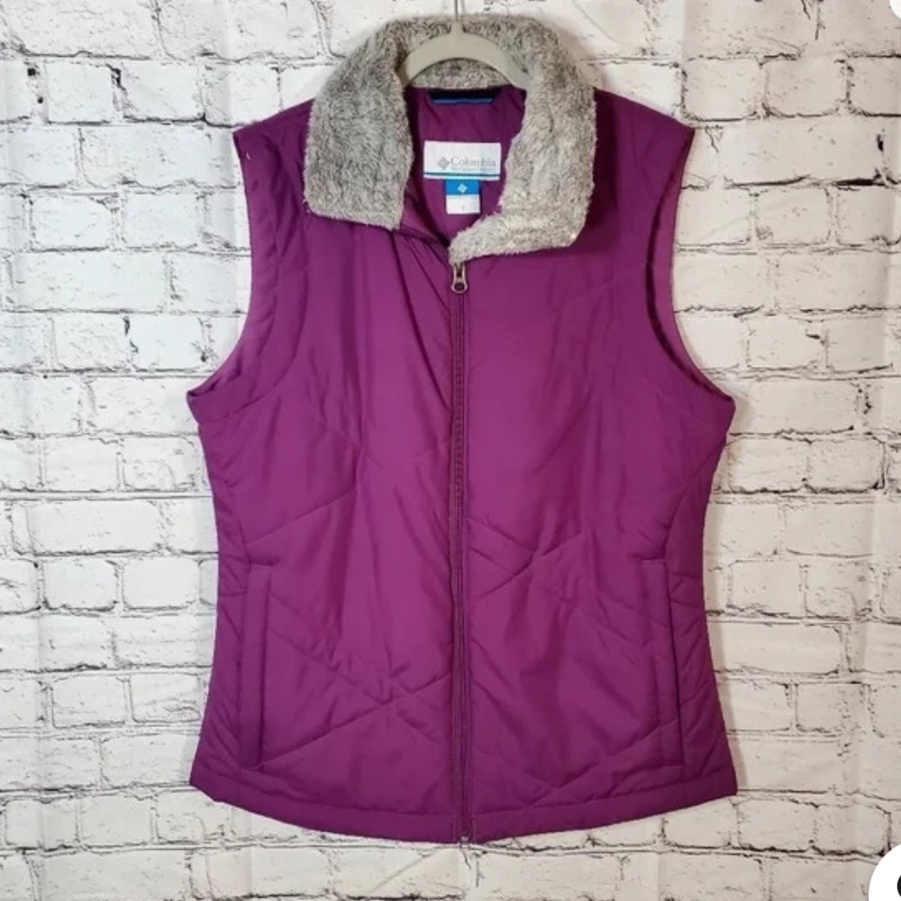 Columbia Women's Purple Fleece-Trim Quilted Vest